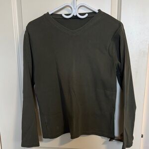 Segments Classic Olive V-Neck Top